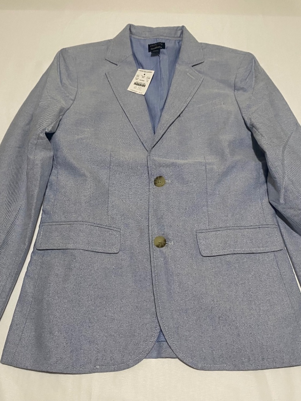 NWT Crewcuts J.Crew Boys Thompson Blazer Jacket Light Blue Cotton Size 14